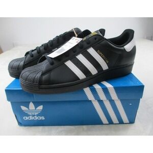 NEW Adidas Superstar Shoes Mens‎ 12 Black White EG4959 Trefoil Sneakers 04